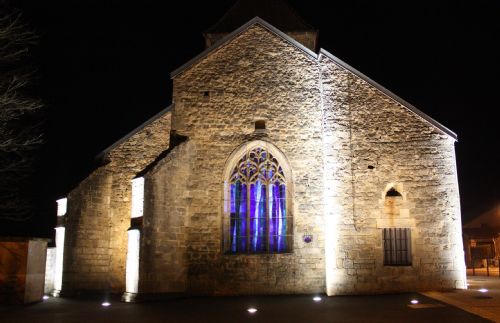 champagne 52 nogent decouverte patrimoine eglise saint germain exterieur de nuit.